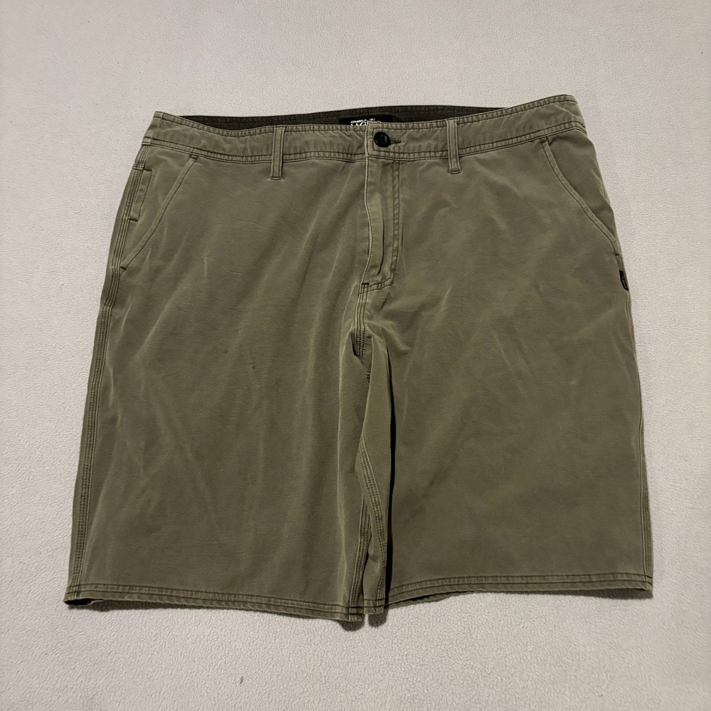 ONeill Hybrid Shorts Mens Size 38 Olive Green Stretch Chino Board Shorts